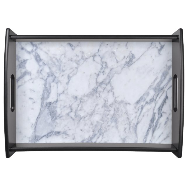 Light Gray Marble Stone Illustration Serving Tray (Front)