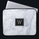 Light Gray Marble Stone Texture Black Accents Laptop Sleeve<br><div class="desc">Elegant image of light gray marble stone texture print with black accents. Customizable monogram.</div>