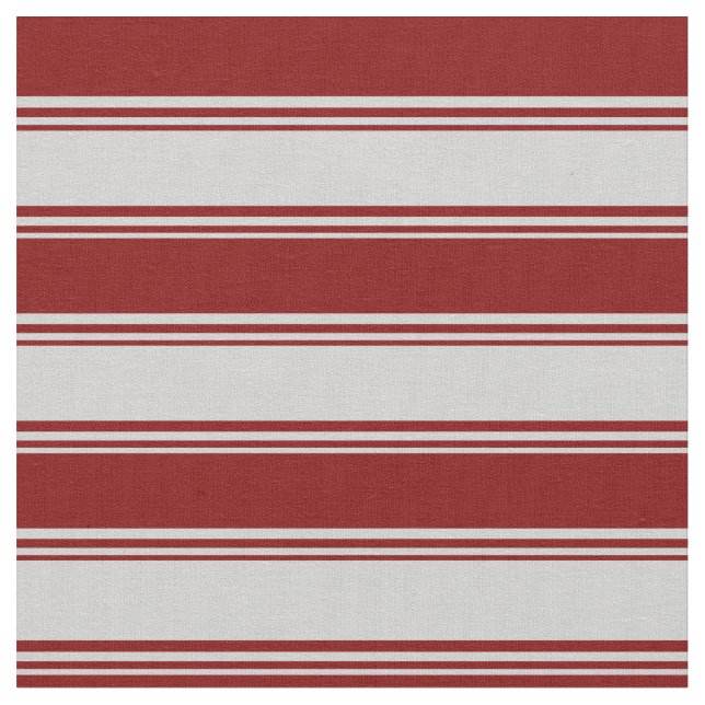 Light Gray & Maroon Pattern of Stripes Fabric (Close Up)