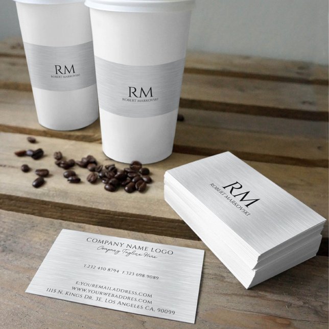 Light gray Metallic Texture Business Card (Creator Uploaded)