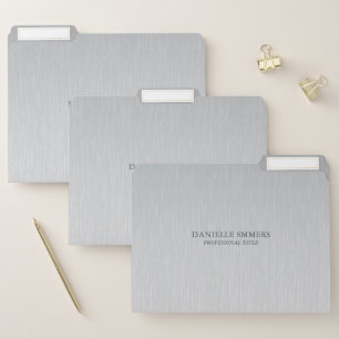 Light Gray Metallic Texure Personalized File Folder
