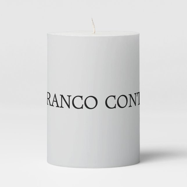 Light Gray Minimalist Plain Modern Pillar Candle (Front)