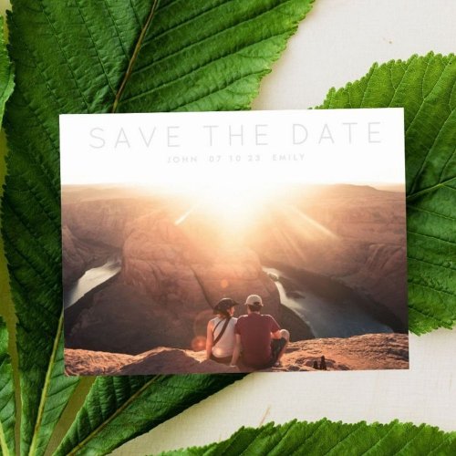 Light Gray Modern Save The Date Magnetic Card