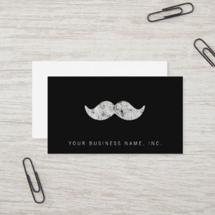 Light Gray Mustache (letterpress style) Business Card