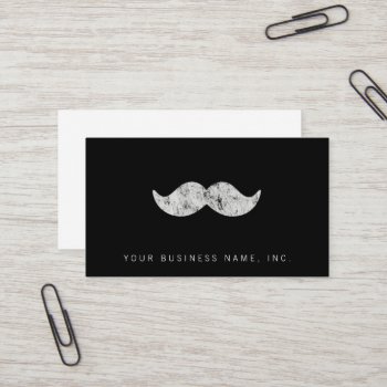 Light Gray Mustache (letterpress Style) Business Card by TerryBain at Zazzle