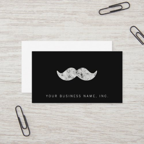 Light Gray Mustache letterpress style Business Card