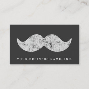 Light Gray Mustache (letterpress style) Business Card
