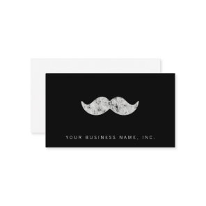 Light Gray Mustache Vintage Business Card