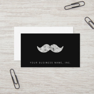 Light Gray Mustache Vintage Business Card