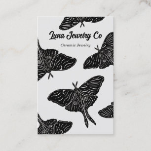 Light Gray Mystical Luna Moth Blank Business Card