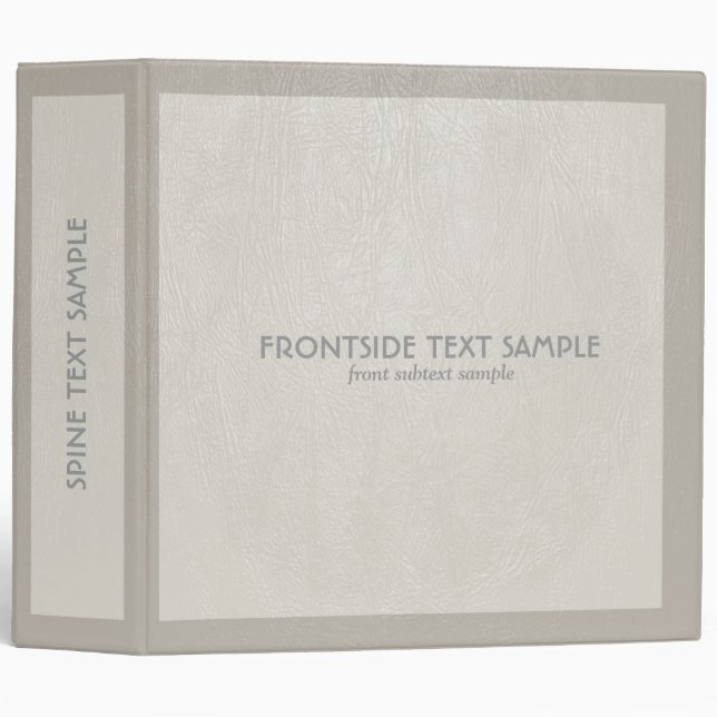 Light Gray Natural Fox Leather Look Binder (Front/Spine)