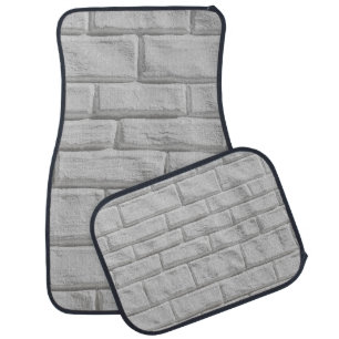 Light gray or white brick wall surface texture bac car floor mat