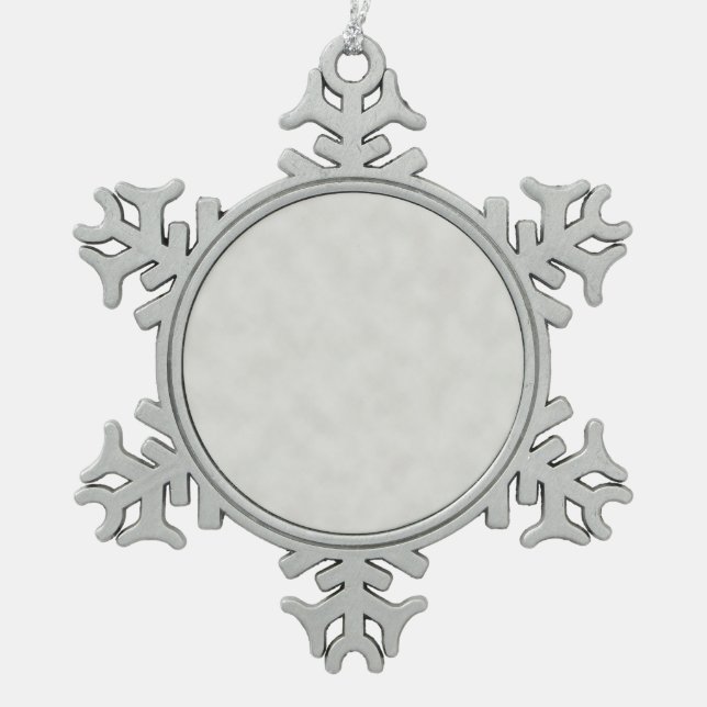 Light Gray Parchment Texture Background Snowflake Pewter Christmas Ornament (Front)