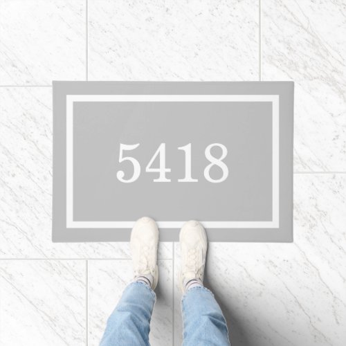 Light Gray Personalized Address Number Doormat