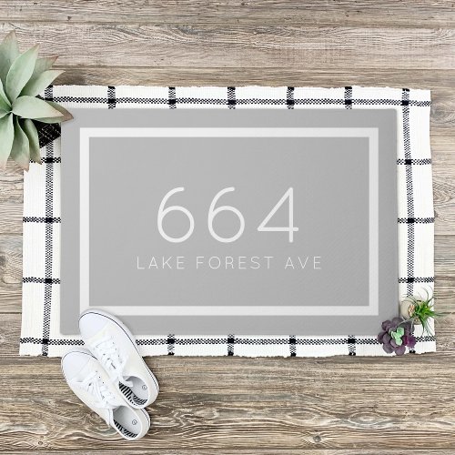 Light Gray Personalized Address Number Doormat