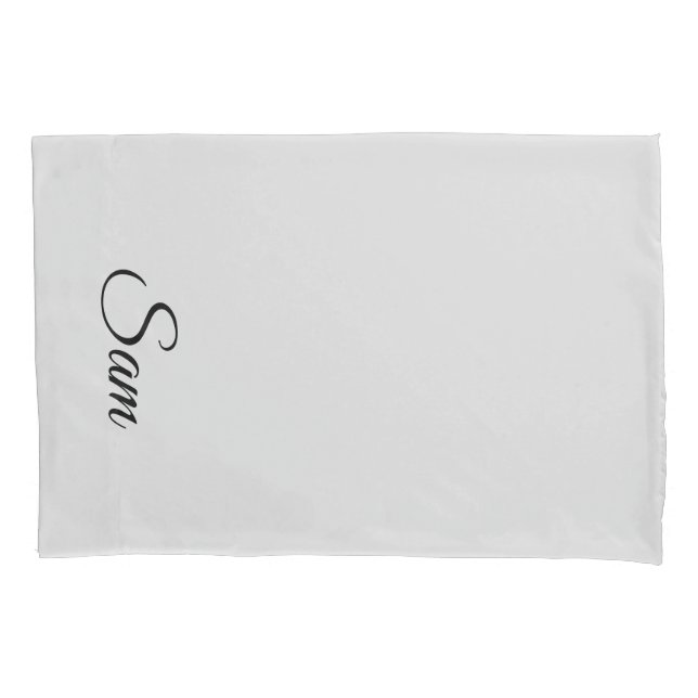 Light Gray Personalized Pillow Case (Front)