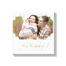 Light Gray Pinstriped Family Name SQUARE Photo