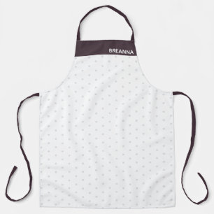 Light Gray Polka Dots and Dusty Plum Purple Apron