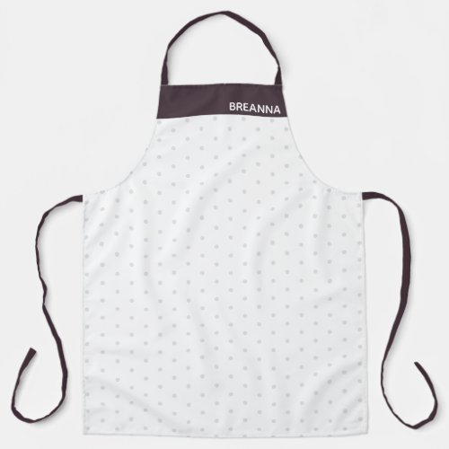 Light Gray Polka Dots and Dusty Plum Purple Apron