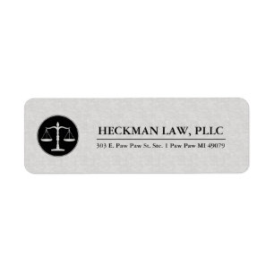Light Gray Printed Linen Black Justice Logo Label