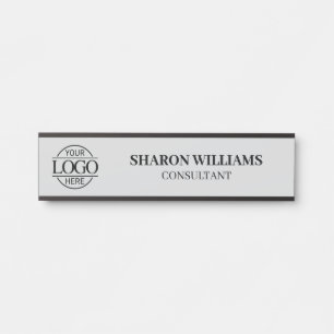 Light Gray Professional Custom Business Logo Door Sign