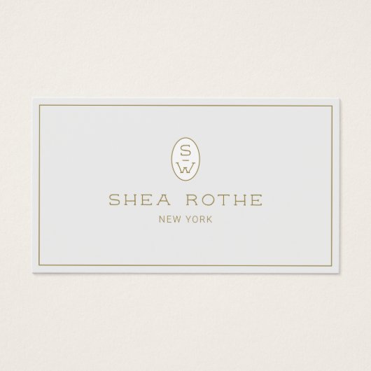 Light Gray Professional Modern Two Letter Monogram (Front)