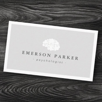 Light Gray Psychologist Psychiatrist Counselor Business Card by TheStationeryShop at Zazzle