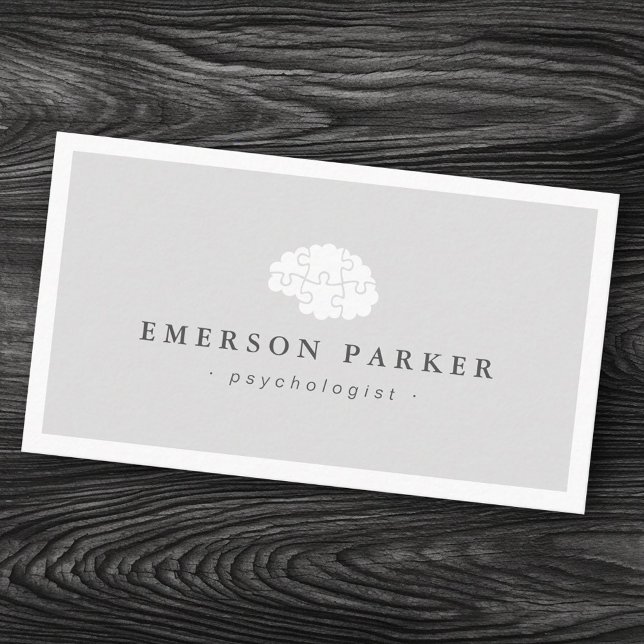 Light gray psychologist psychiatrist counselor business card (Light gray psychologist psychiatrist counselor business card)