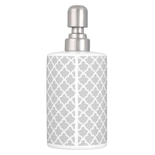 Light Gray Quatrefoil Bathroom Set (Back)