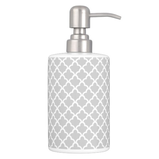 Light Gray Quatrefoil Bathroom Set (Right)