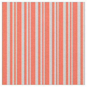 Light Gray & Red Lined/Striped Pattern Fabric