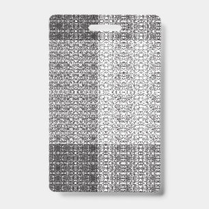 Light gray repeating V-shaped pattern on a white b Badge