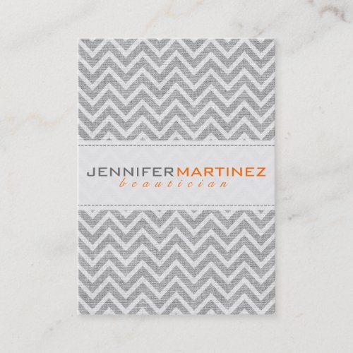 Light Gray Retro Chevron Pattern Linen Texture 3 Business Cards