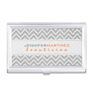 Light Gray Retro Chevron Pattern Linen Texture 3 Case For Business Cards