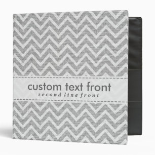 Light Gray Retro Chevron Pattern Linen Texture Binder