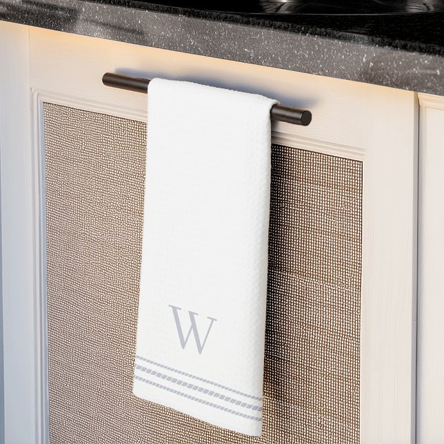 Light Gray | Rope Stripe Monogram Kitchen Towel (Creator Uploaded)