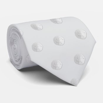 Light Gray Sand Dollar Patterned Grooms Tie by sandpiperWedding at Zazzle
