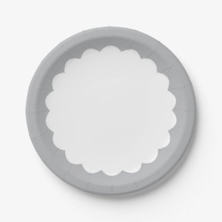 Light Gray Scallop - Personalizable Paper Plates