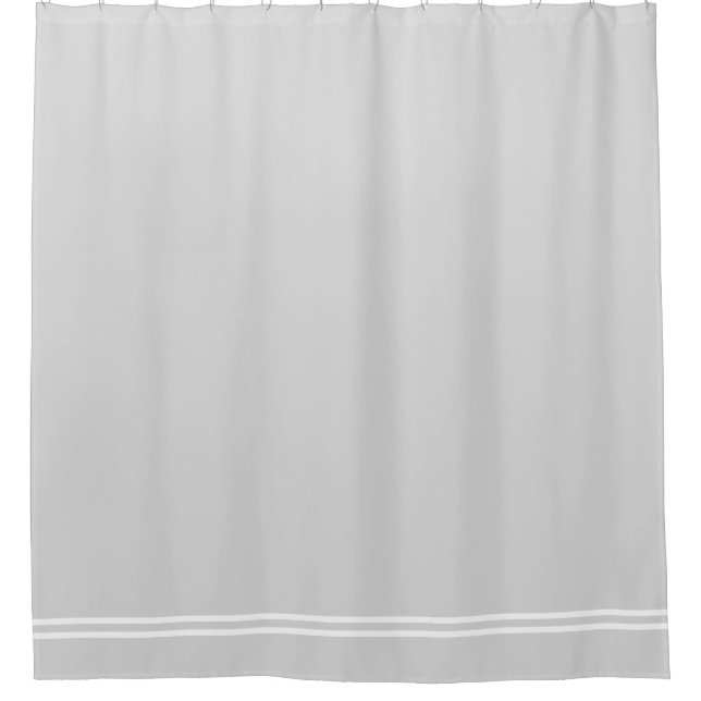 Light Gray shower curtain double line border (Front)