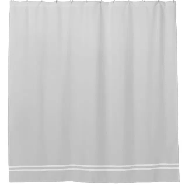 Light Gray shower curtain double line border Zazzle