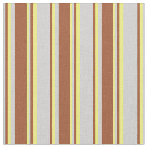 Light Gray, Sienna, and Yellow Colored Pattern Fabric