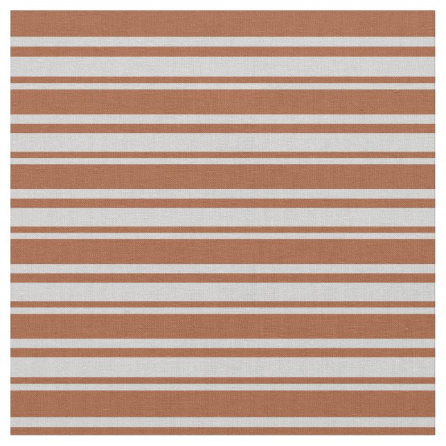 Light Gray & Sienna Pattern of Stripes Fabric (Close Up)