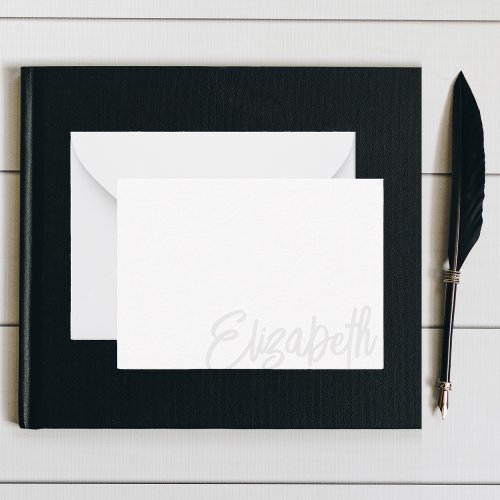 Light Gray Signature Name  Note Card
