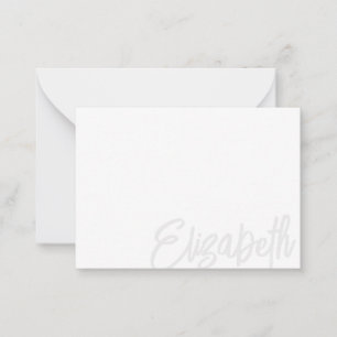 Light Gray Signature Name  Note Card