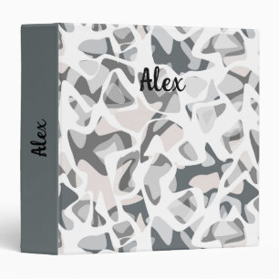 Light Gray Spots Abstract spotted pattern 3 Ring Binder