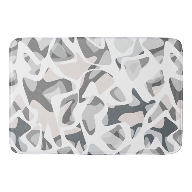 Light Gray Spots Abstract spotted pattern  Bath Mat (Front)
