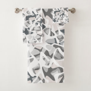 Light Gray Spots Abstract spotted pattern Bath Towel Set