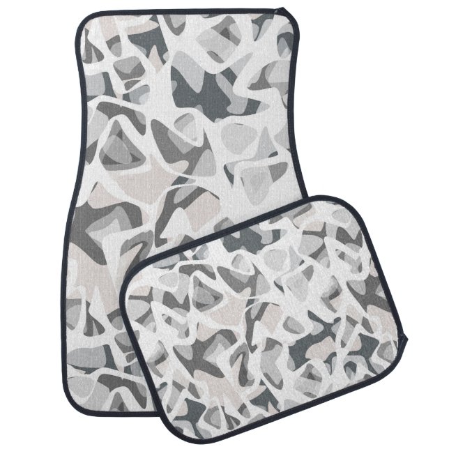 Light Gray Spots Abstract spotted pattern  Car Floor Mat (Set)