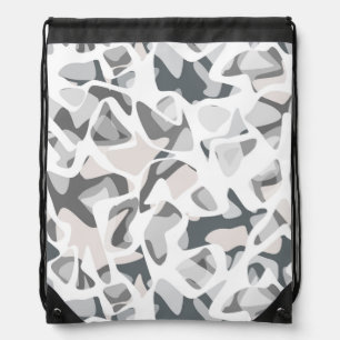 Light Gray Spots Abstract spotted pattern  Drawstring Bag