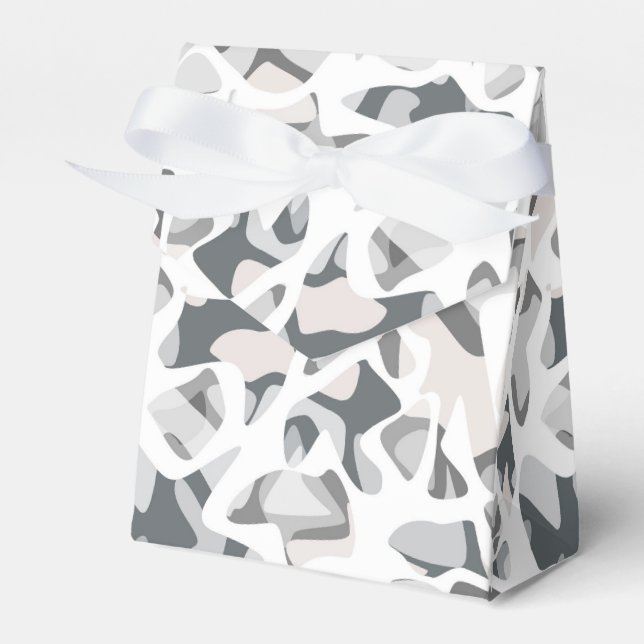 Light Gray Spots Abstract spotted pattern  Favor Boxes (Front Side)